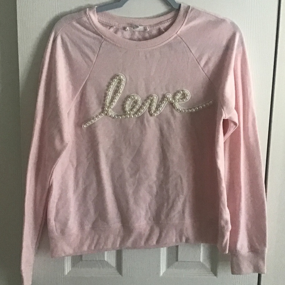 Lt pink with pearl logo sweatshirt top (s)